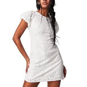 Free People Hailee Lace Mini Dress NWT White S & M